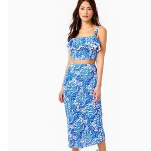 Lilly Pulitzer Gretna Skirt Set In Baha Blue Bird Is The Word